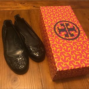 Tory Burch Patent Croc Reva Flats